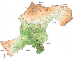 Montseny municpi mapa vectorial illustrator eps