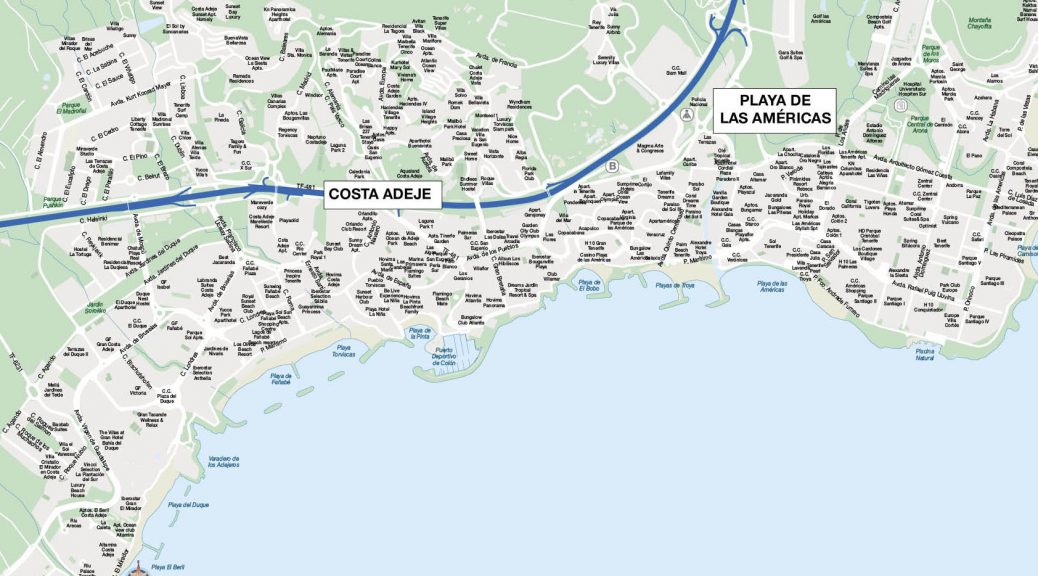 Playa las Americas mapa vectorial illustrator eps
