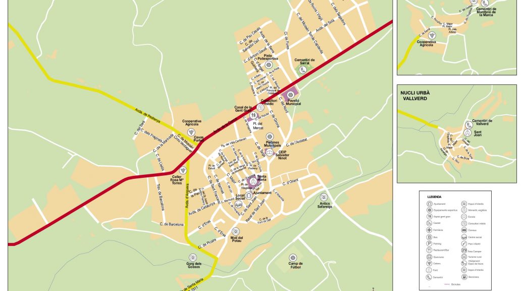 Sarral mapa vectorial illustrator eps nucli urba