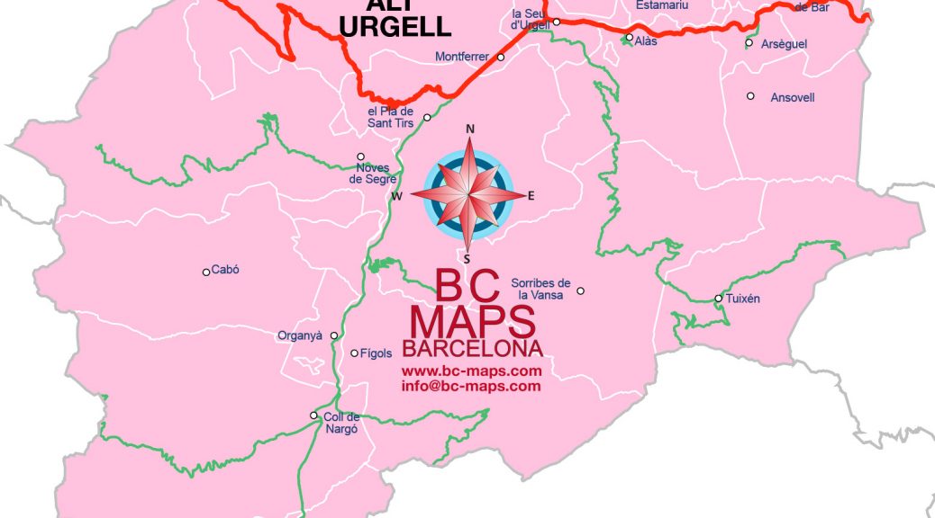 comarca Alt Urgell mapa vectorial illustrator eps municipis