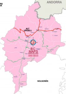 comarca Alt Urgell mapa vectorial illustrator eps municipis