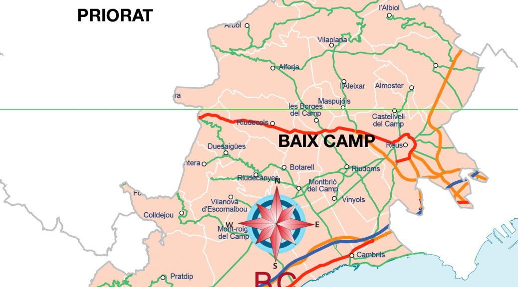 Comarca Baix Camp mapa vectorial illustrator eps municipis