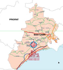 Comarca Baix Camp mapa vectorial illustrator eps municipis Comarca Baix Camp mapa vectorial illustrator eps municipis