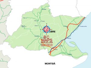 Comarca Baix Ebre mapa vectorial illustrator eps municipis Comarca Baix Ebre mapa vectorial illustrator eps municipis