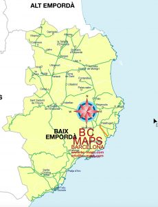 Comarca Baix Emporda mapa vectorial illustrator eps municipis Comarca Baix Emporda mapa vectorial illustrator eps municipis