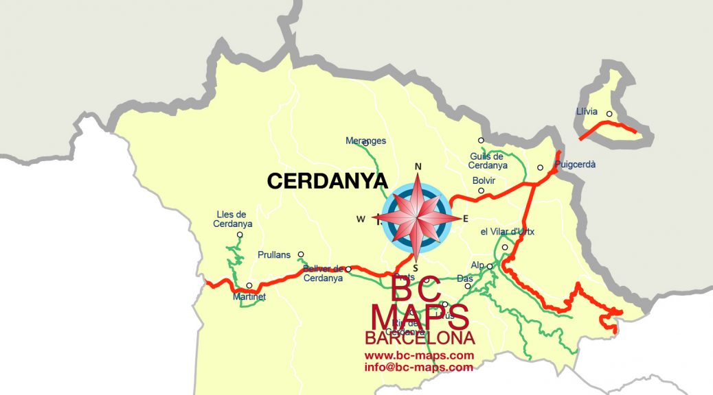 Comarca de la Cerdanya mapa vectorial illustrator eps municipis
