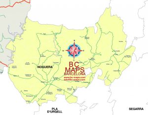 Comarca Noguera mapa vectorial illustrator eps municipis Comarca Noguera mapa vectorial illustrator eps municipis