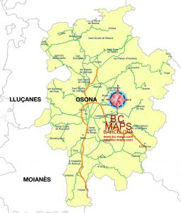 Comarca Osona mapa vectorial illustrator eps municipis