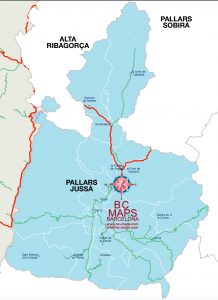 Comarca Pallars Jussà mapa vectorial illustrator eps municipis