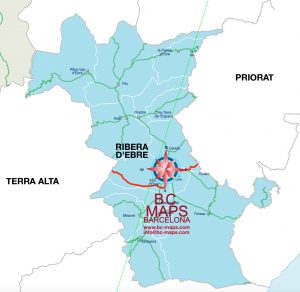 Comarca Ribere d'Ebre mapa vectorial illustrator eps municipis Comarca Ribere d'Ebre mapa vectorial illustrator eps municipis