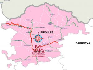Comarca Ripollès mapa vectorial illustrator eps municipis