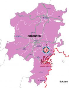 Comarca Solsonès mapa vectorial illustrator eps municipis
