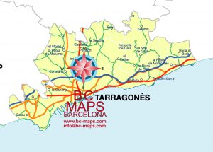 Comarca Tarragonès mapa vectorial illustrator eps municipis Comarca Tarragonès mapa vectorial illustrator eps municipis