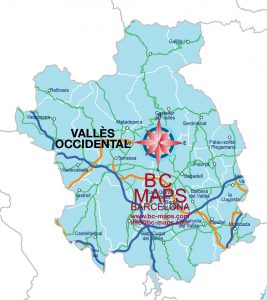 Comarca Vallès Occidental mapa vectorial illustrator eps municipis Comarca Vallès Occidental mapa vectorial illustrator eps municipis
