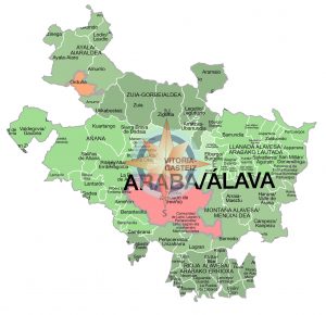 Mapa de municipios y comarcas de Araba-Álava formato vectorial illustrator eps Mapa de municipios y comarcas de Araba-Álava formato vectorial illustrator eps