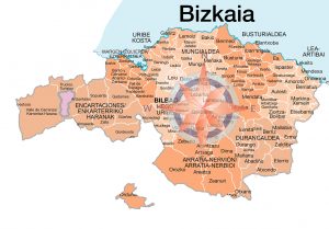 Mapa de municipios y comarcas de Bizkaia formato vectorial illustrator eps Mapa de municipios y comarcas de Bizkaia formato vectorial illustrator eps