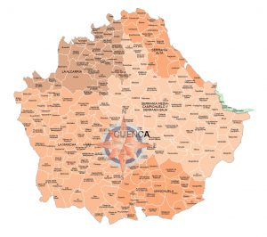 Mapa de municipios y comarcas de Cuenca formato vectorial editable Mapa de municipios y comarcas de Cuenca formato vectorial editable