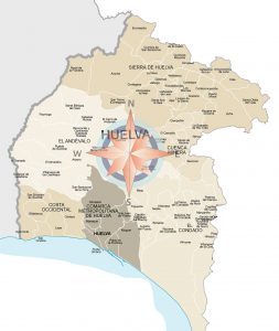 Mapa de municipios y comarcas de Huelva formato vectorial editable Mapa de municipios y comarcas de Huelva formato vectorial editable