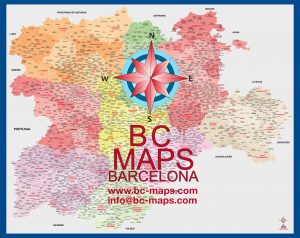 Mapa mural de municipios y comarcas de Castilla-León Mapa mural de municipios y comarcas de Castilla-León