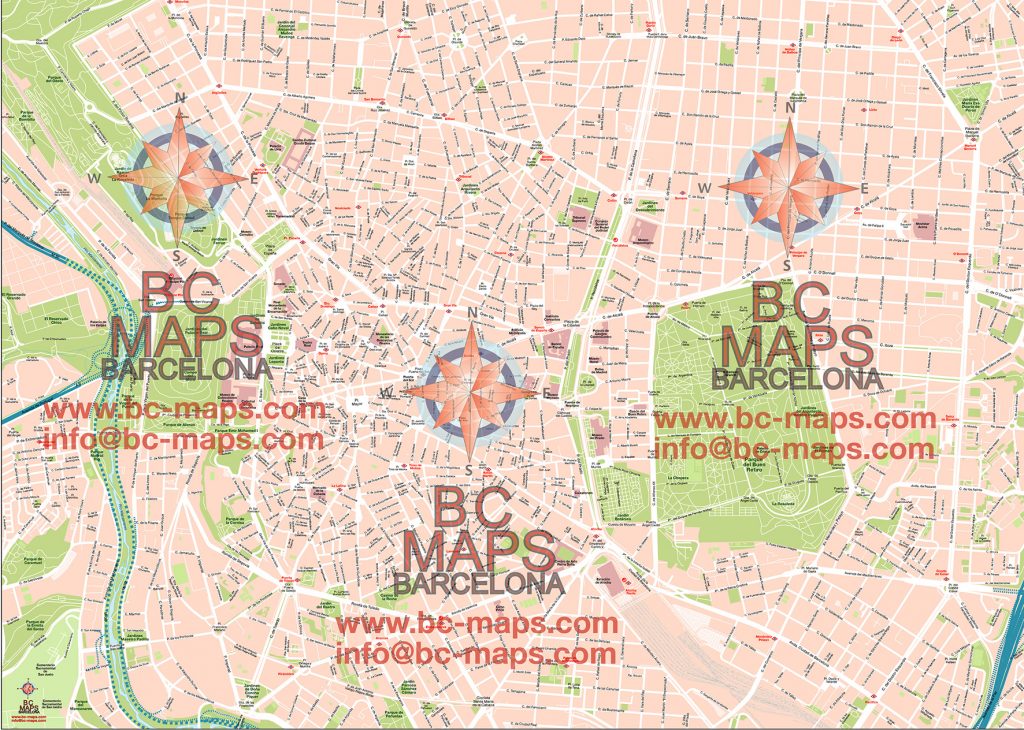 Mapa vectorial editable illustrator centro Madrid Star1rocket 50 70 cm