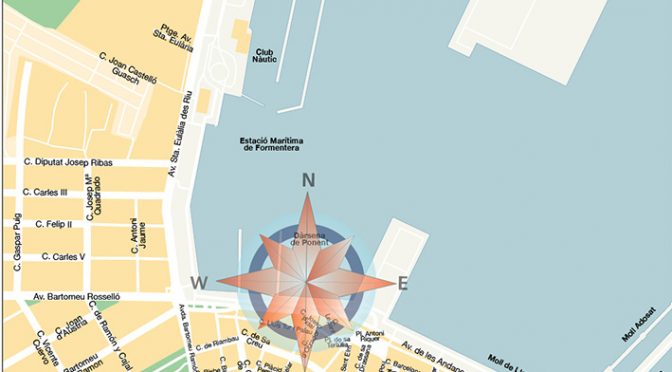 Mapa vectorial illustrator editable Dalta da Vila Eivissa NH