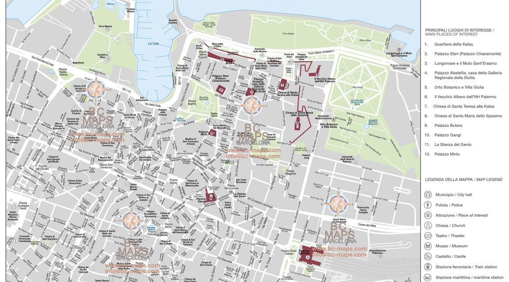 Palermo mapa vectorial illustrator eps