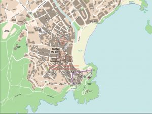 Mapa vectorial illustrator eps centre Tossa de Mar