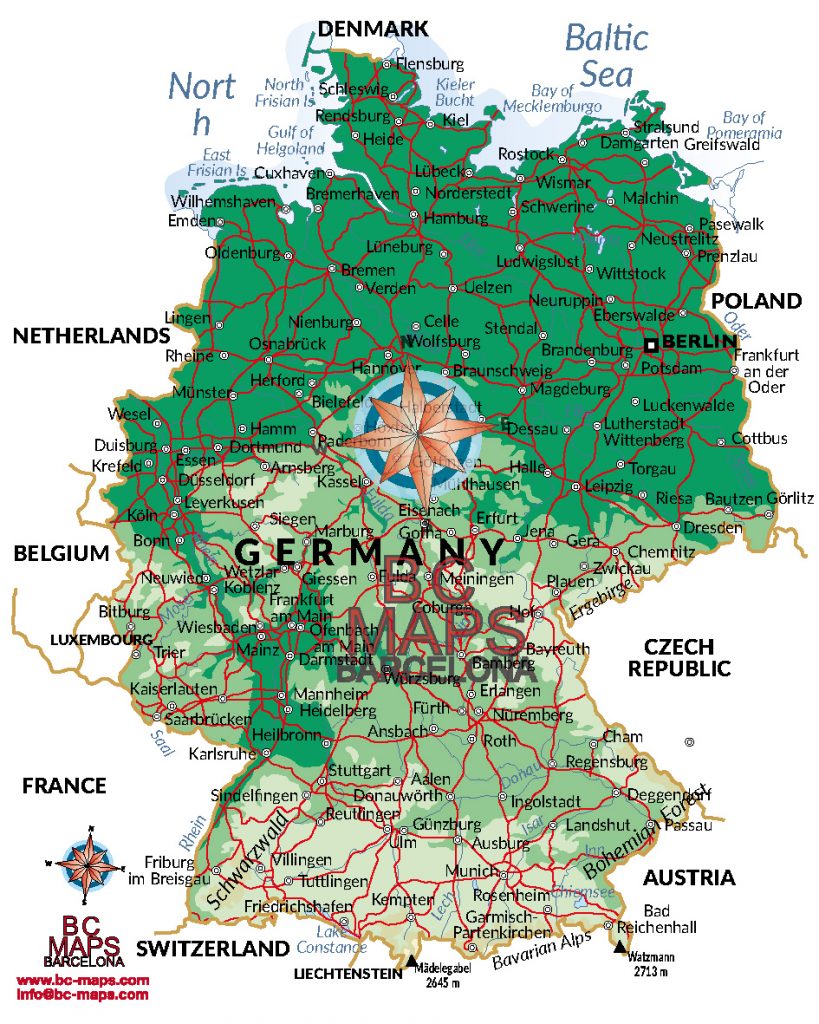 Alemania mapa vectorial illustrator eps
