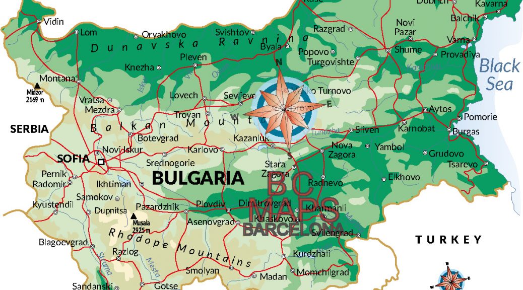 Bulgaria mapa vectorial illustrator eps