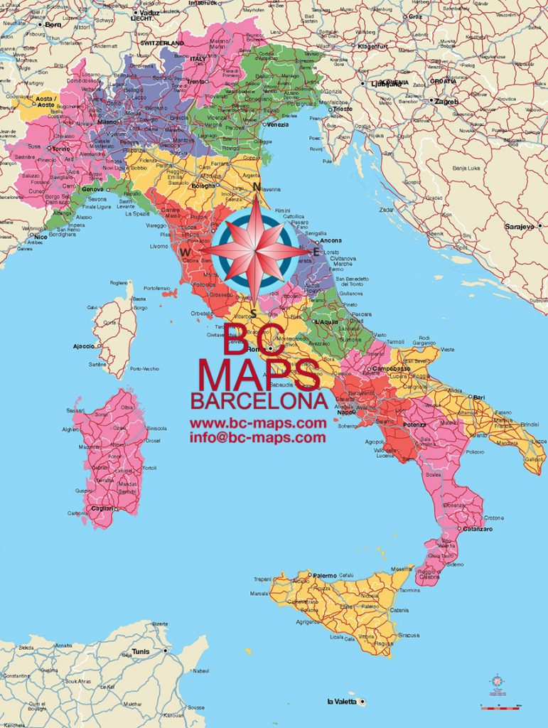 Italia mapa vectorial illustrator eps