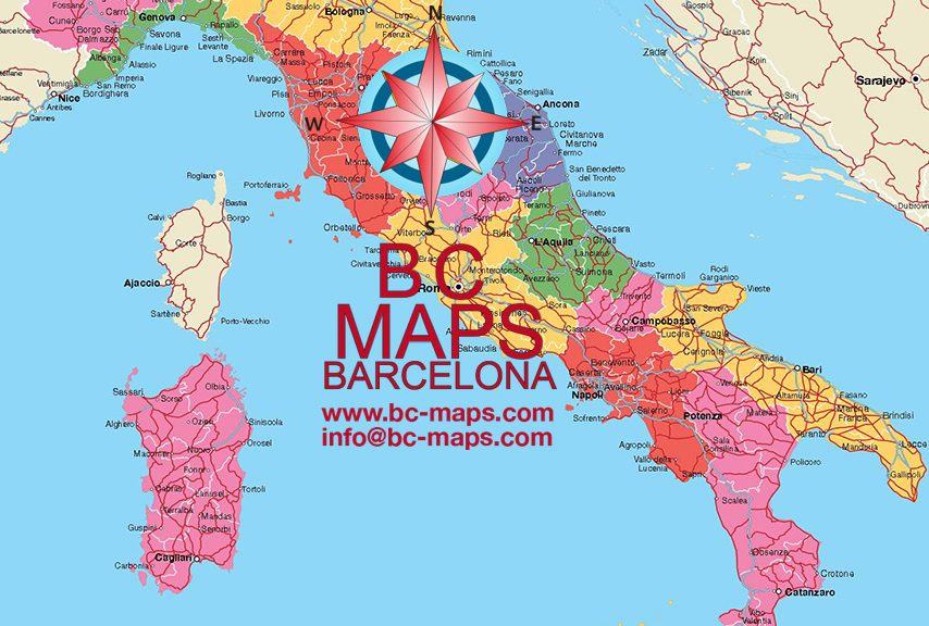 Italia mapa vectorial illustrator eps