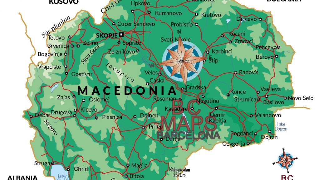 Macedonia del Norte mapa vectorial illustrator eps