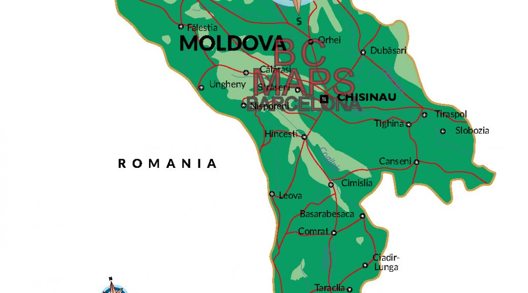 Moldavia mapa vectorial illustrator eps