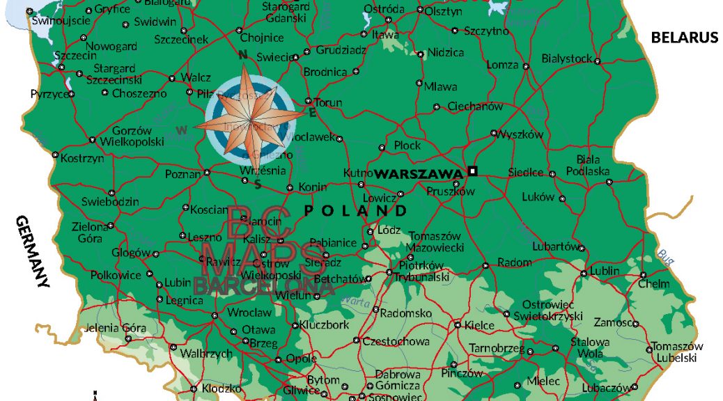 Polonia mapa vectorial illustrator eps