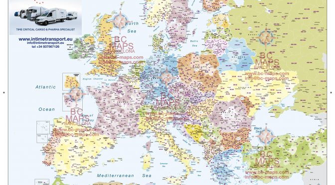 Vade sobremesa mapa Europa codigos postales in Time