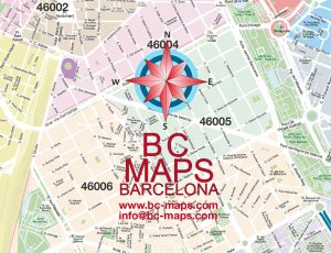 Mapa mural codigos postales valencia detalle