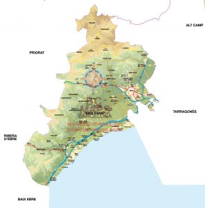 Mapa Baix Camp vectorial illustrator eps mural