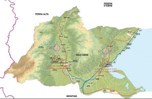 Mapa Baix Ebre vectorial illustrator eps mural