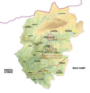 Mapa Priorat vectorial illustrator eps mural