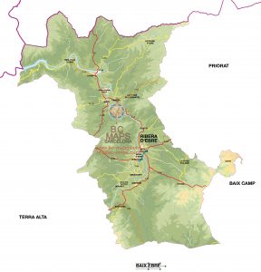 Mapa Ribera d'Ebre vectorial illustrator eps mural