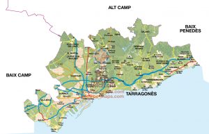 Mapa Tarragonès vectorial illustrator eps mural