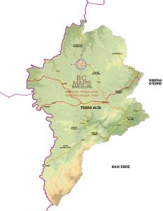 Mapa Terra Alta vectorial illustrator eps mural
