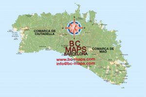 Mapa vectorial Menorca relieve illustrator eps