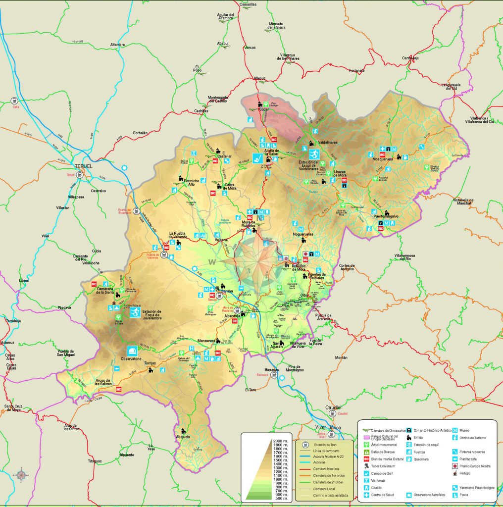 Mapa vectorial comarca Gudar Javalambre illustrator eps