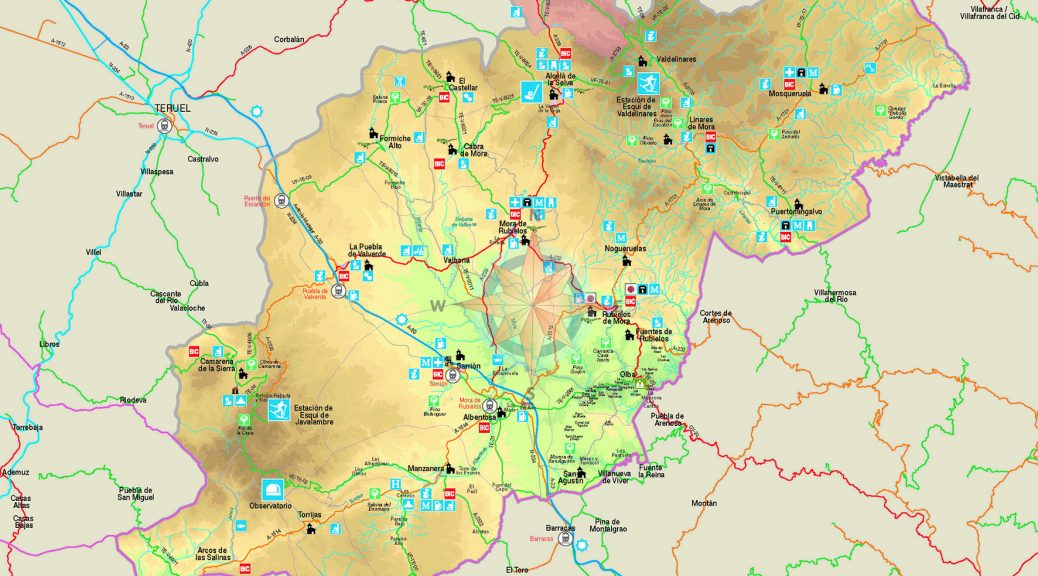 Mapa vectorial comarca Gudar Javalambre illustrator eps