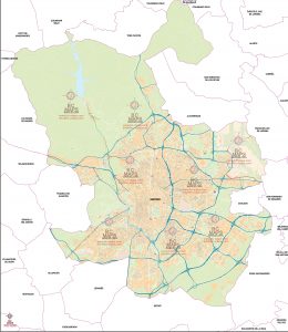 Mapa vectorial editable municipio e Madrid